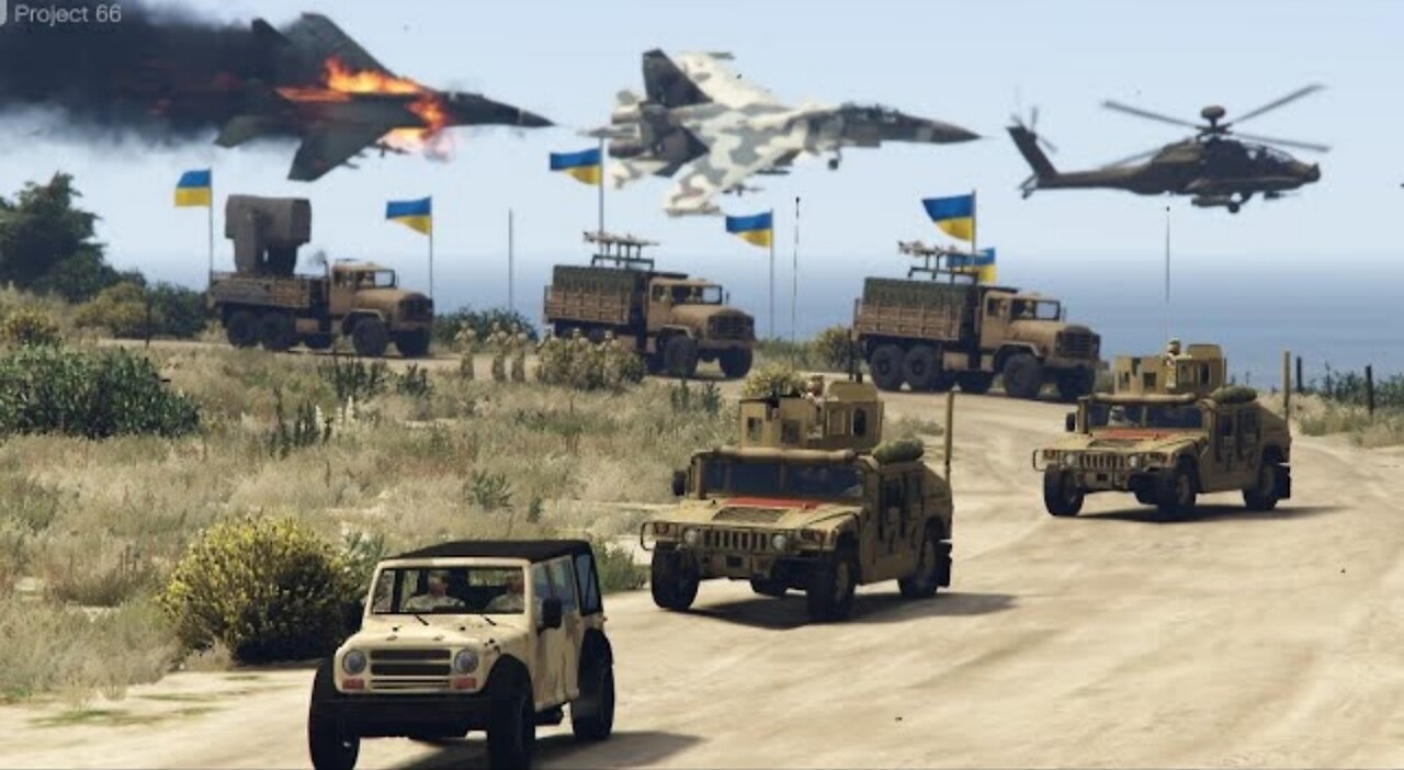 Russian Su-30 Fighter Jets Attacked an Armored Convoy of Ukrainian Army | Ukraine War - GTA 5