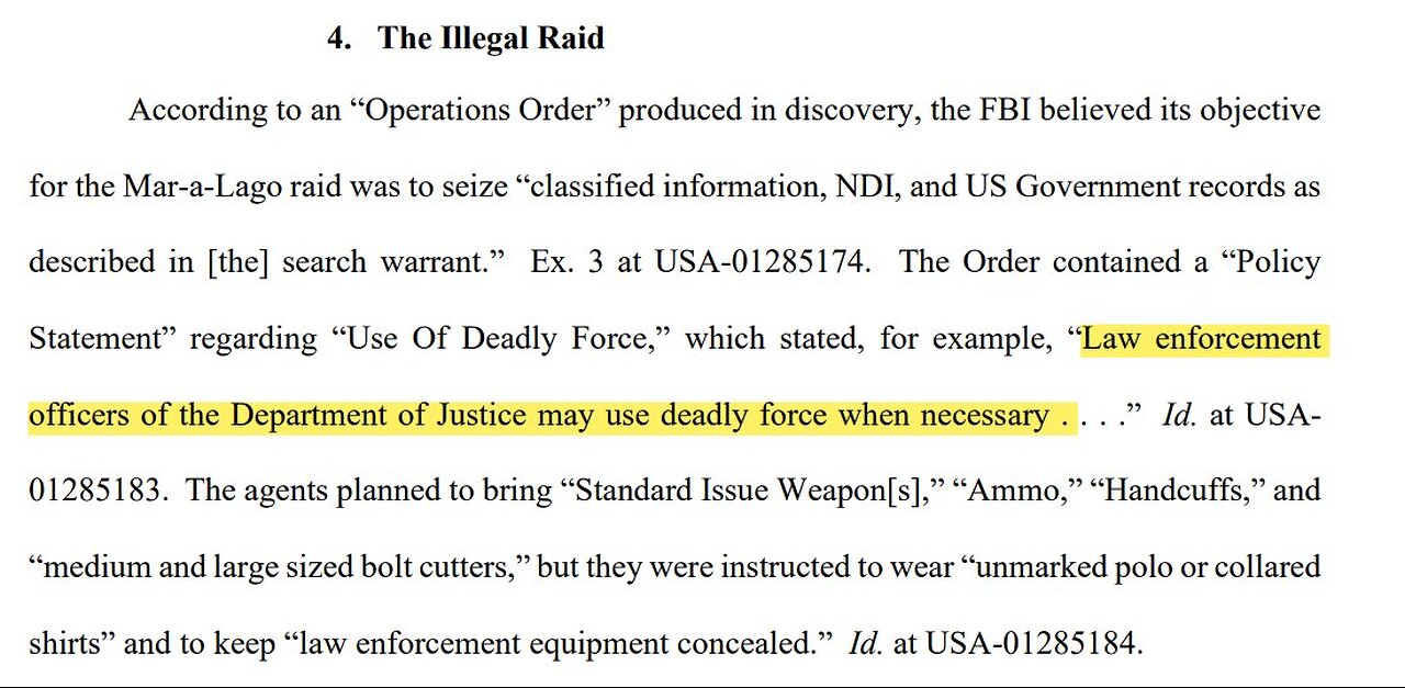 Biden's FBI Authorized The Use Of Deadly Force In Trump Mar-A-Lago Raid