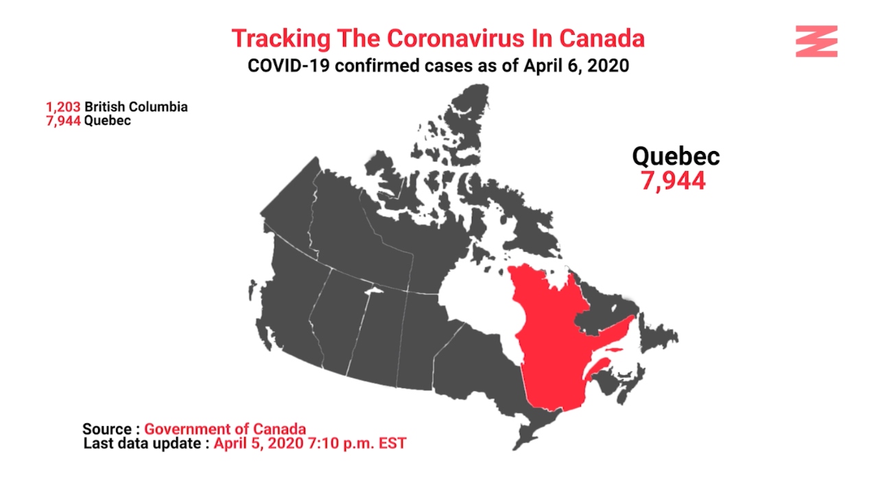 COVID 19 Confirmed Cases In Canada As Of April 6th