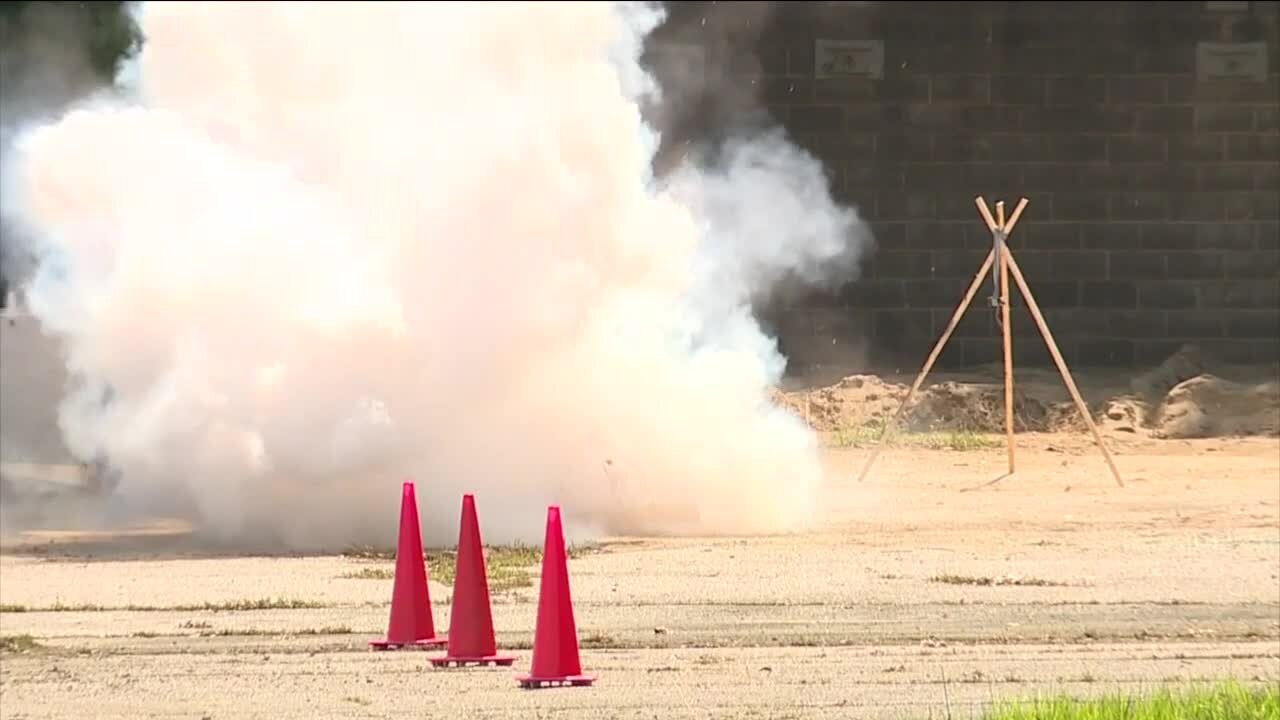 Smoke, fire, explosives all part of training for local police departments