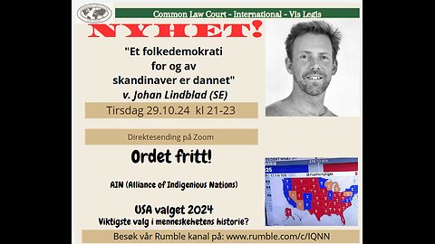 29.10.24 Folkedemokrati for Skandinaver v/Johan Lindblad - AIN - Valg USA