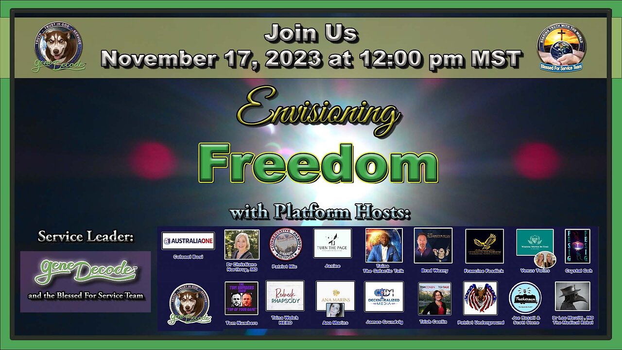 Envisioning🕊WORLD🌎PEACE🕊FREEDOM Prayers🙏 Gene Decode, Riccardo Bosi, Dr. Northrup & The Venus Twins
