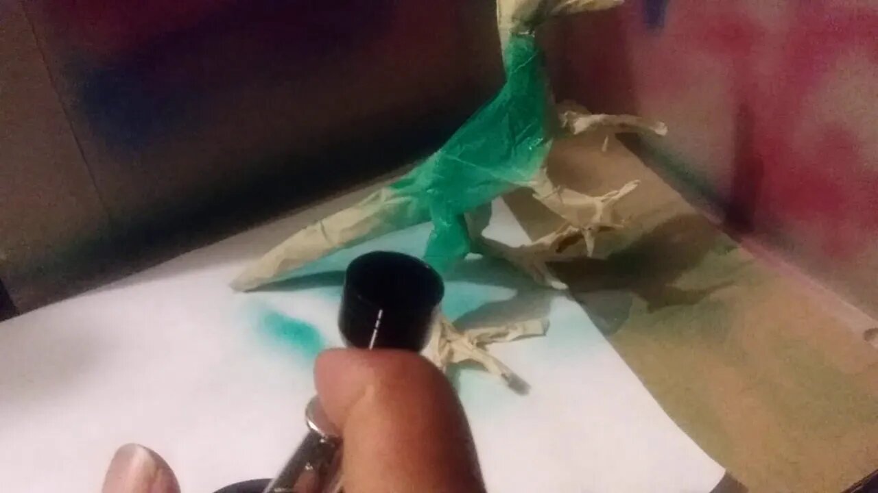 Simply Airbrushing a Masking tape dinosaur (51)