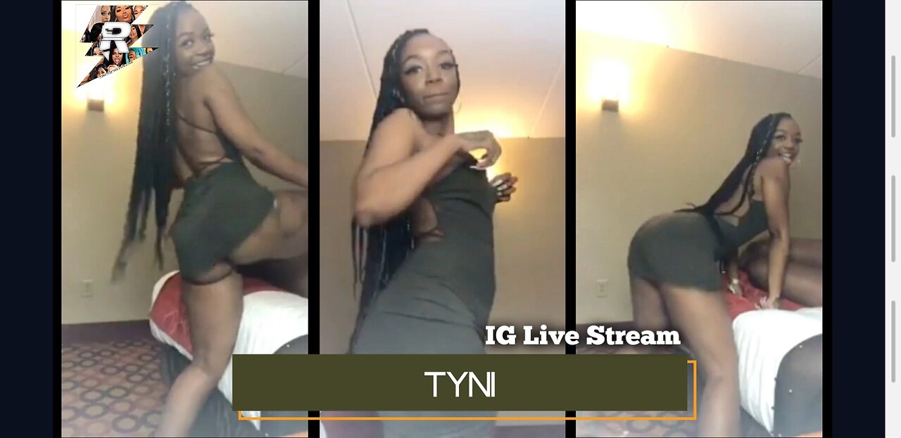 Tyni Twerking in dress with friends