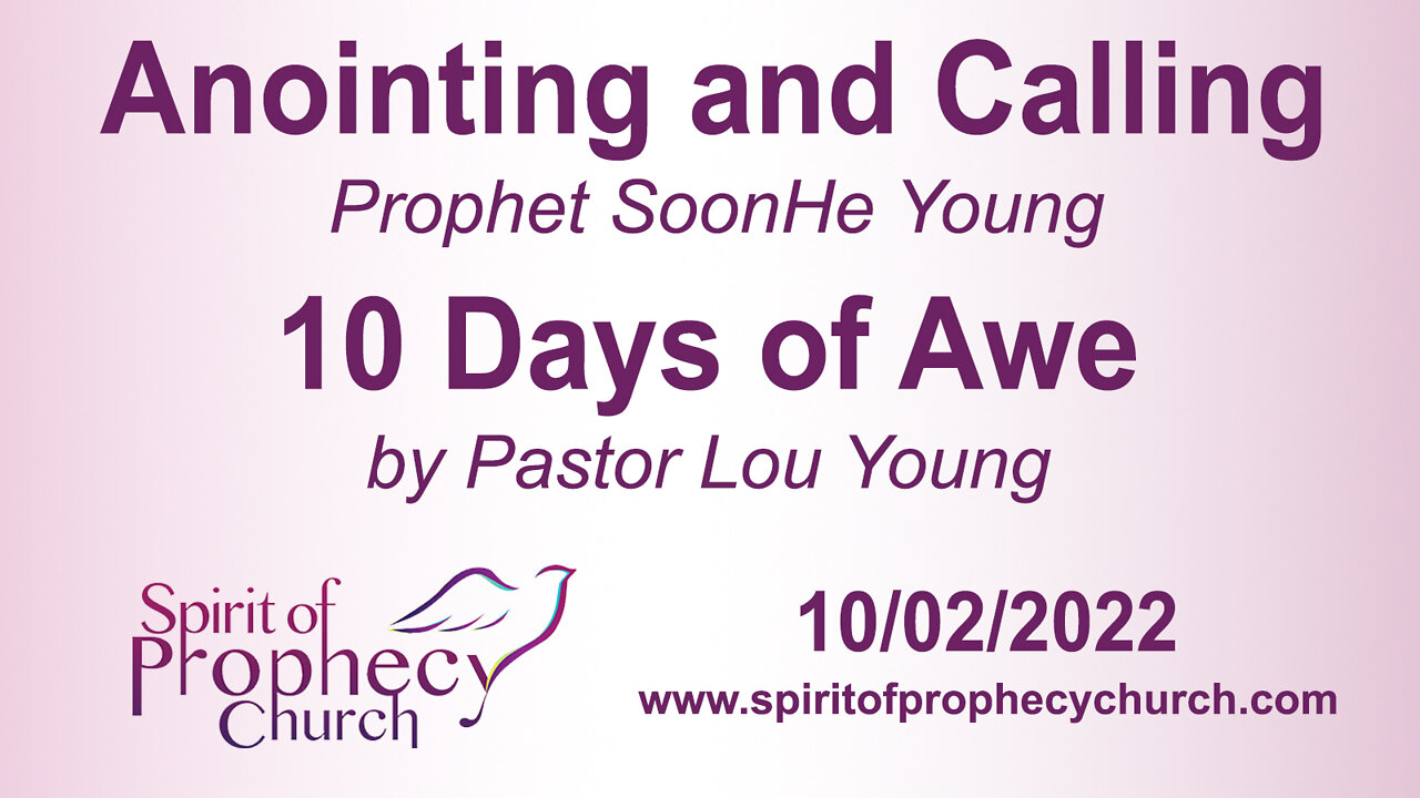 Anointing and Calling / 10 Days of Awe 10/02/2022