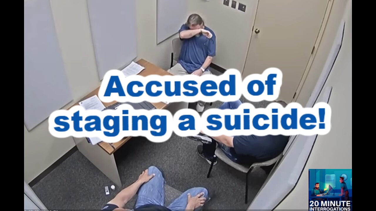 Police interrogate husband accused of murdering his wife and staging it as a suicide