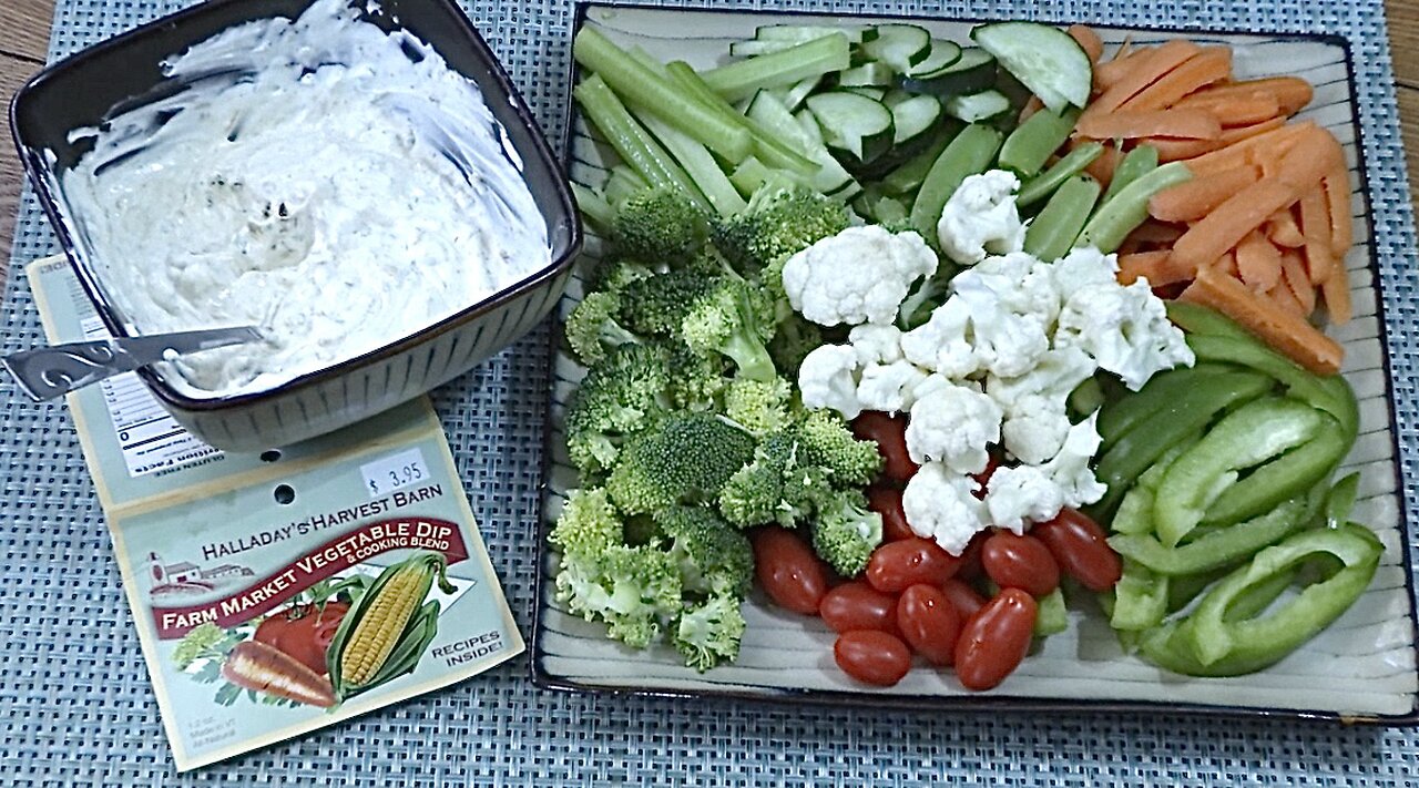 Halladay’s Harvest Farm vegetable dip & platter