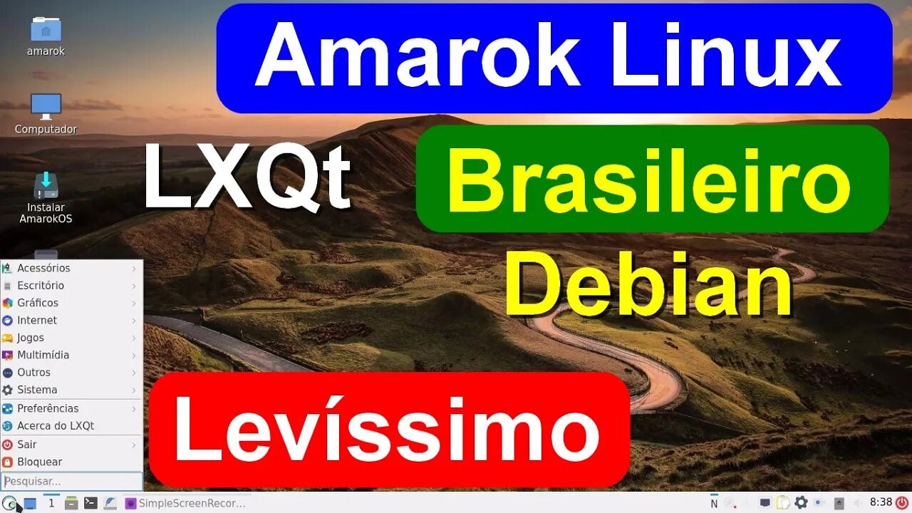 Amarok Linux 3.4.1 LXQT base Debian. Distro Brasileira muito leve, estável, rápida e muito bonita.