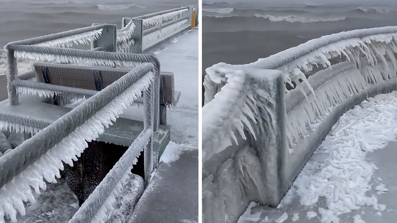 Insane Winter Weather Captured In Ohio On Lake Erie