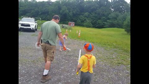 Blippi... Sword and Buckler training 😁