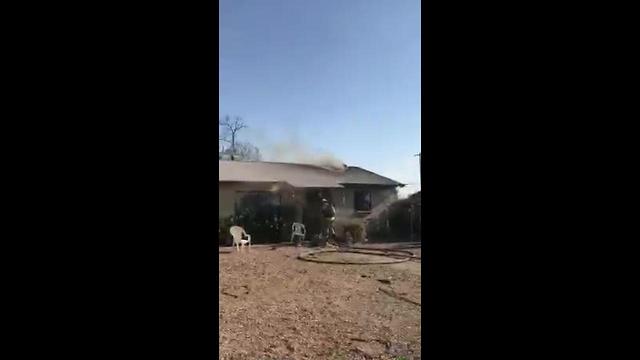 Tucson Fire Department working a house fire on the Eastside