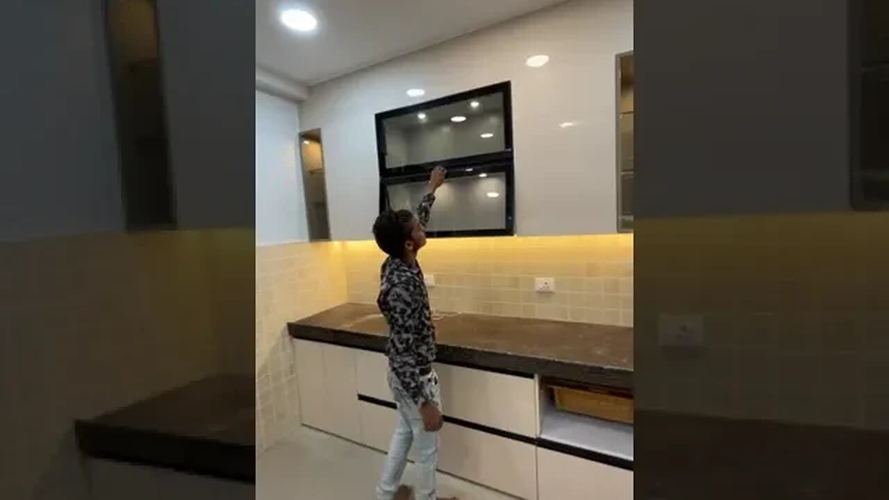 Acrylic Modular kitchen #kitchendesign #video #modula #modular