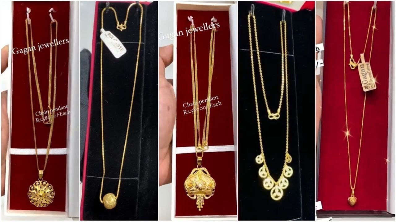 Latest Gold Chain with Pandant/Locket designs with Price!! B