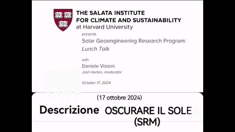 GEOINGEGNERIA SOLARE (SRM): "Simposio di Daniele Visioni (italiano) per l'oscuramento del sole"