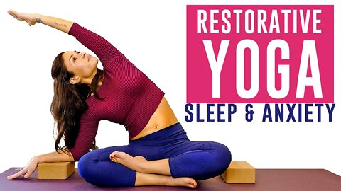 Gentle Yoga for Sleep, Relaxation, Pain Relief, Beginners Restorative Stretch Class 30 Mins