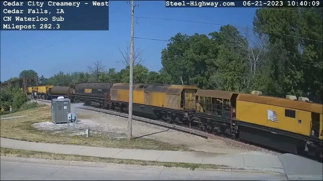 WB Loram Rail Grinder at Cedar Falls, IA on June 21, 2023
