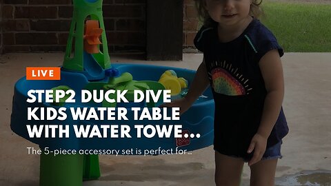 Step2 Duck Dive Kids Water Table with Water Tower & 5-Pc Accessory Set – Multicolor