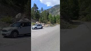 Entering Bardonecchia on the mountain road from France.