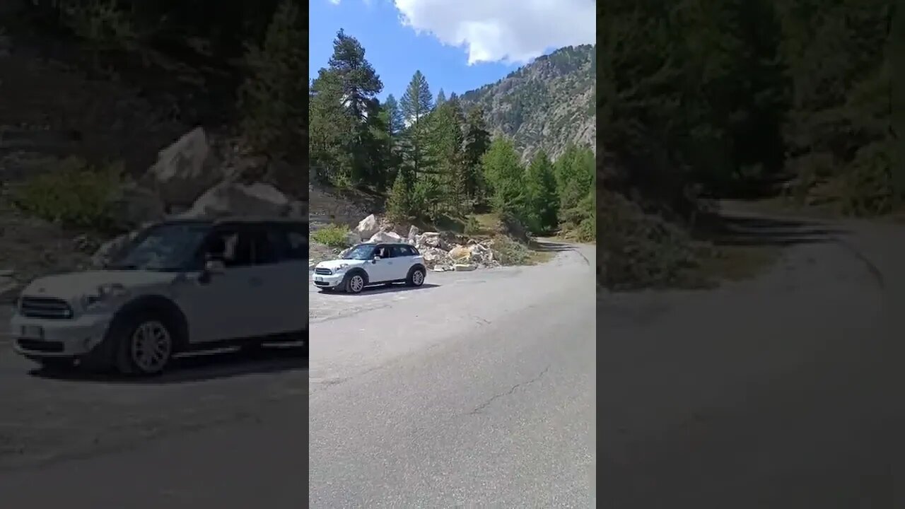 Entering Bardonecchia on the mountain road from France.