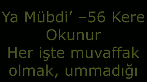 PERŞEMBE GÜNÜ OKUNABİLECEK ZİKİRLER, ESMAÜL HÜSNA