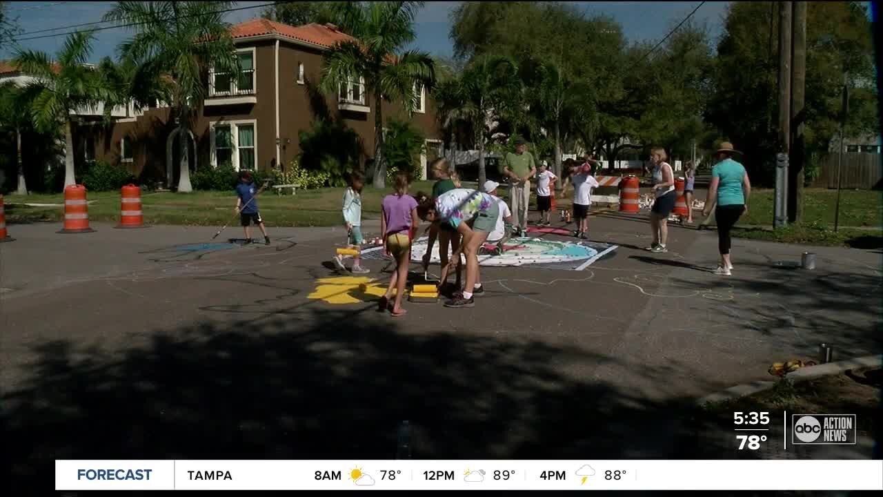 Street mural in downtown Tampa brings safety for drivers, pedestrians