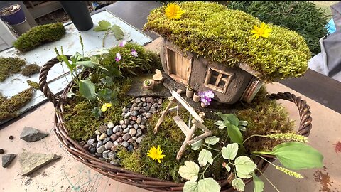 Fairy house 4 - made of cob & other natural materials