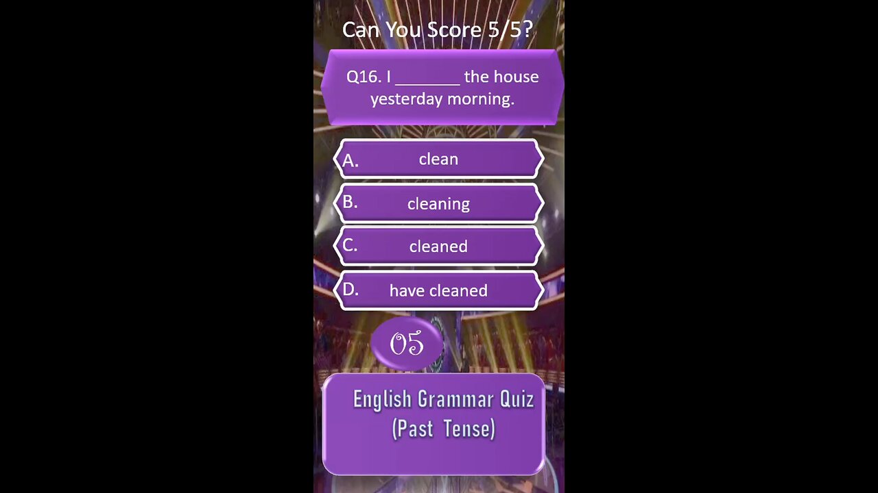 Past Tense Mastery Quiz