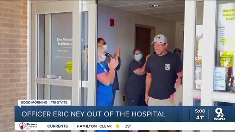 Officer Eric Ney out of the hospital again