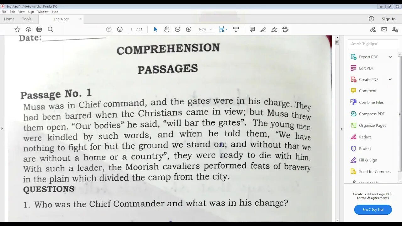 CLASS 7 ENGLISH A 04 01 21