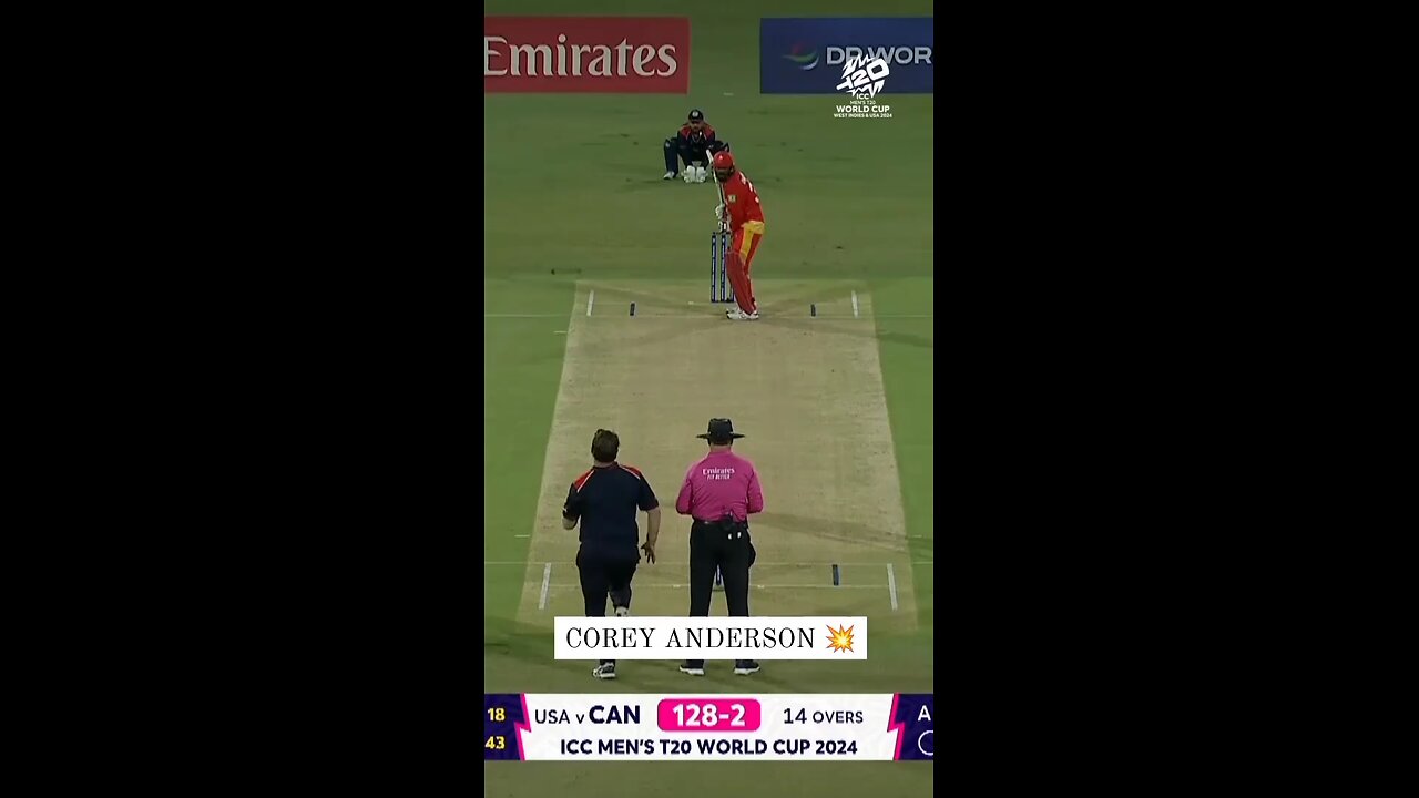 First ball of t20wc 2024 in USA colurs for Corey Anderson and he strikes