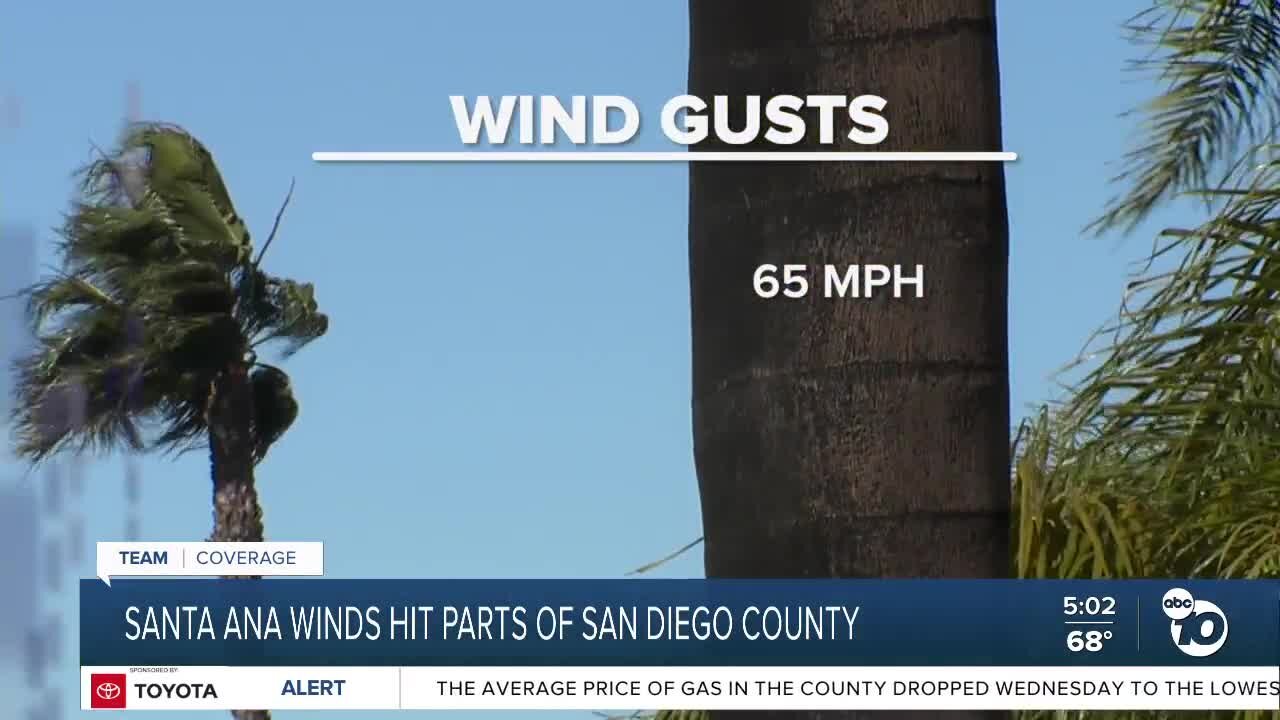 Santa Ana winds bring gusty conditions to North County