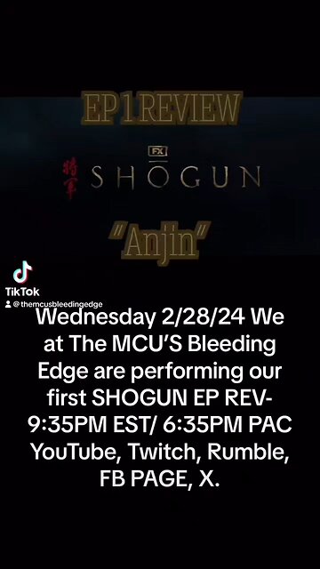 SHOGUN EP 1 Review LIVE Wednesday 2/28/24 #shogun #fx #hulu #jamesclavell #hiroyukisanada