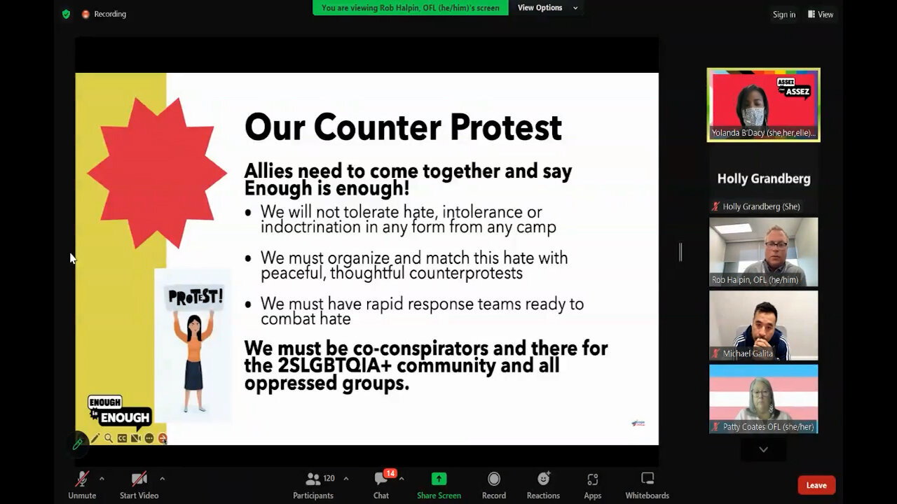 🚨BREAKING! 🚨 Union Zoom Call With Plans To Disrupt Million March For Children