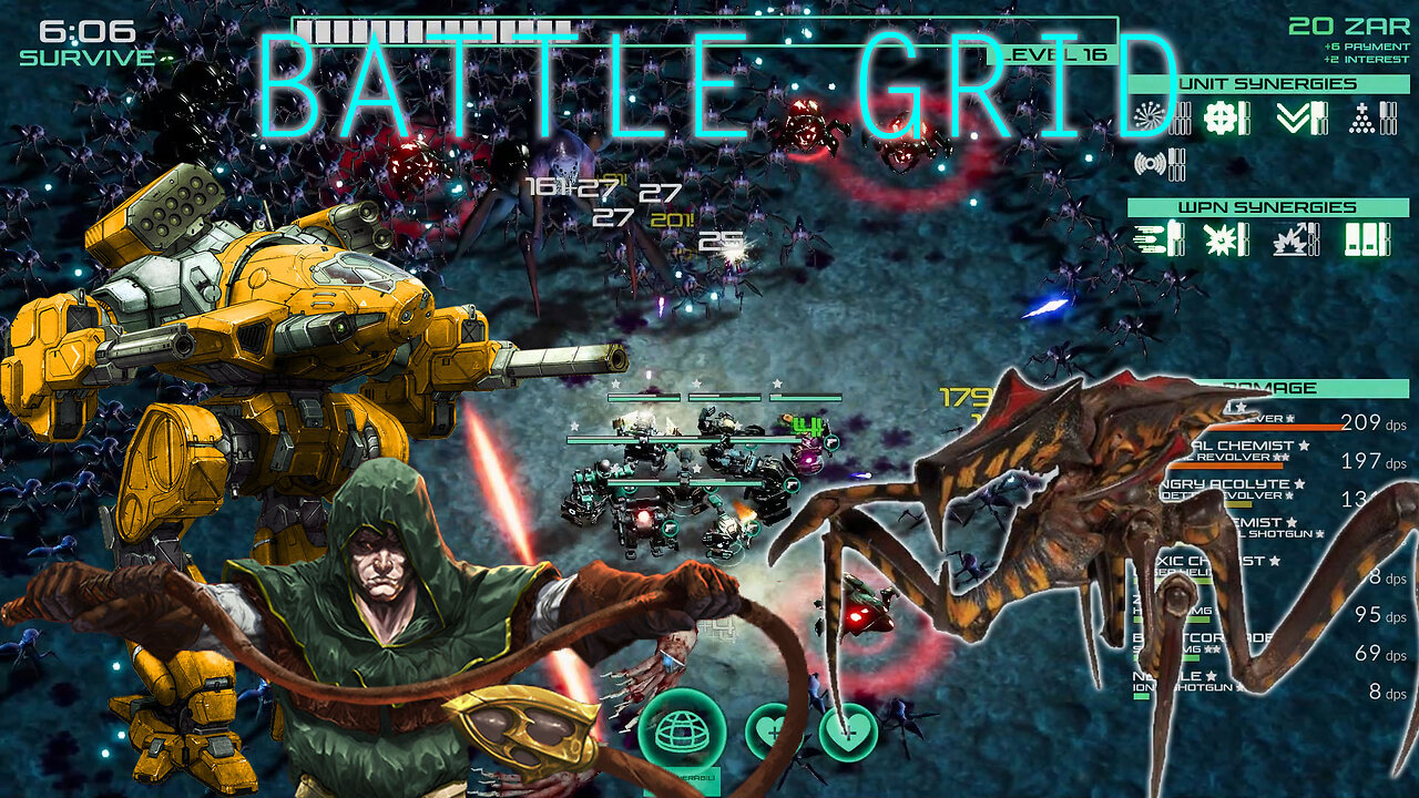 Battle Grid: Prologue - Vampire Survivors meets Starship Troopers meets MechWarrior