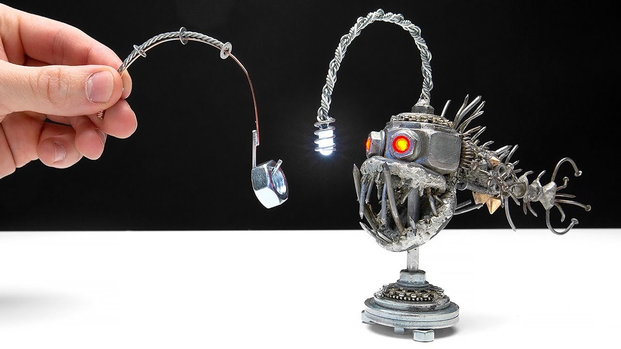 PERFECT ANGLER FISH NIGHT LAMP FROM METAL ｜｜ Steampunk Style Craft