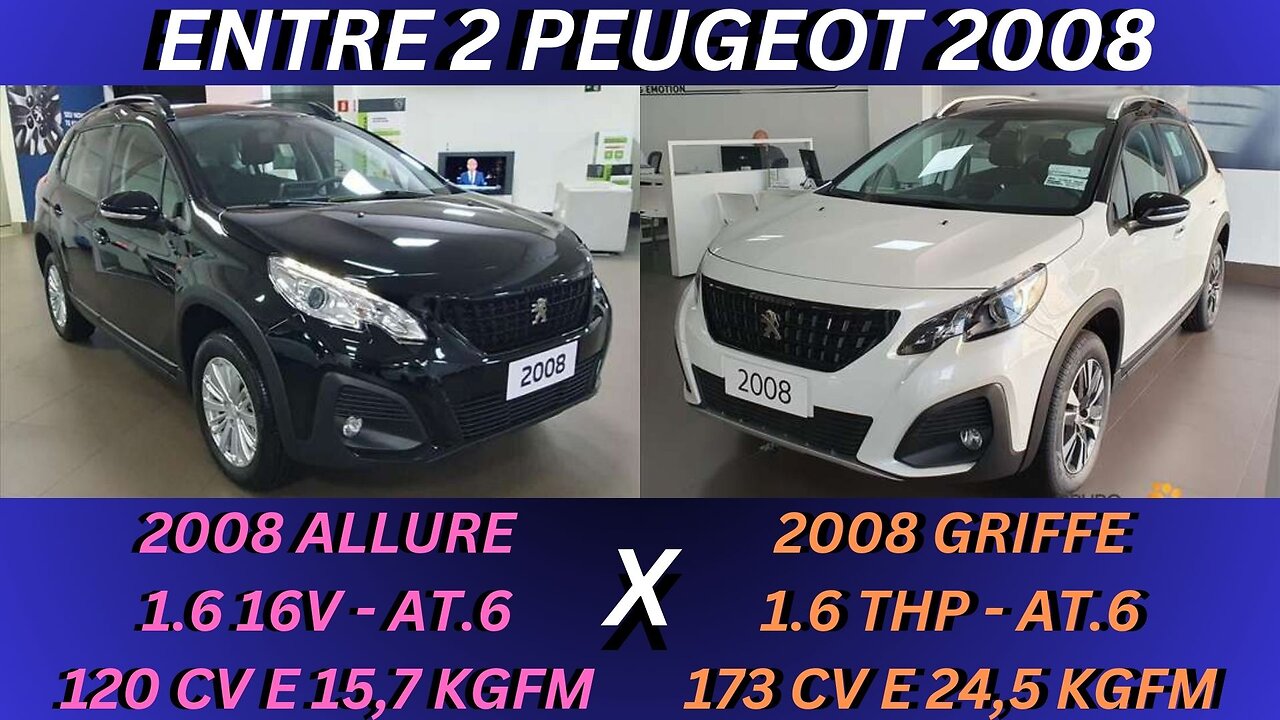 PEUGEOT 2008 1.6 ASPIRADO X PEUGEOT 2008 1.6 TURBO - É SÓ ESCOLHER E SER FELIZ