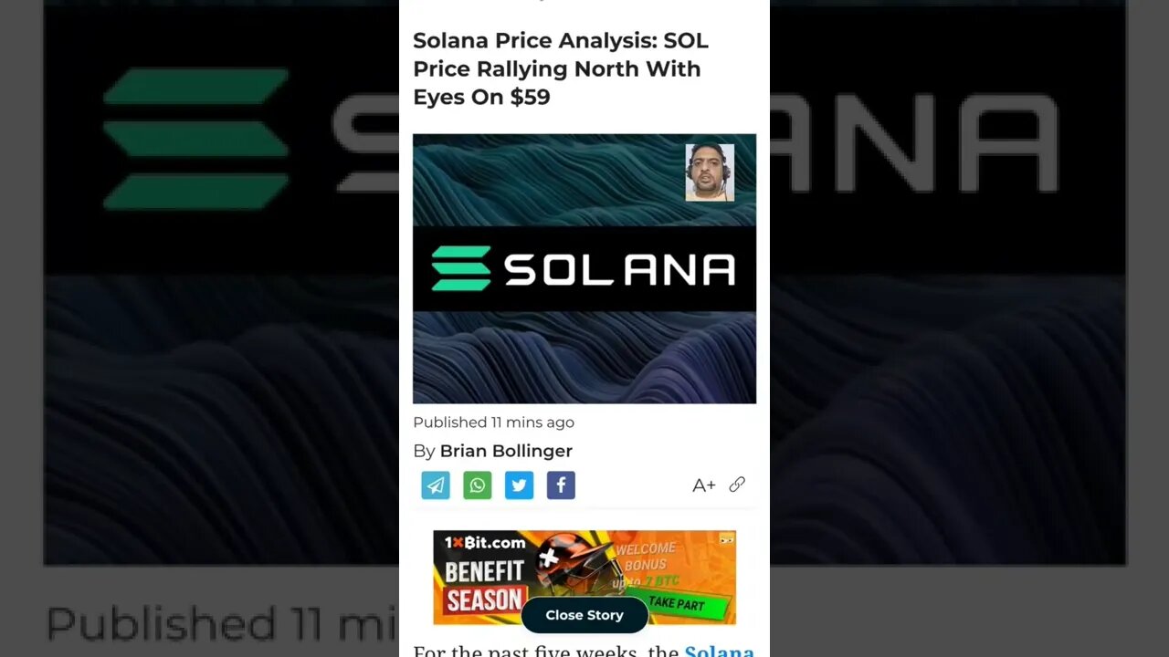Solana Price Analysis: SOL Price Rallying North With Eyes On $59 #cryptomash #ytshorts #cryptonews