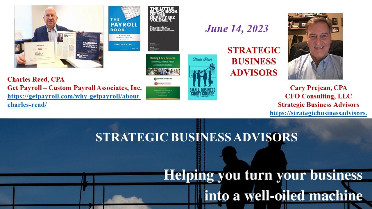 STRATEGIC BUSINESS ADVISORS - CHARLES REED, CPA - TAX TOPICS