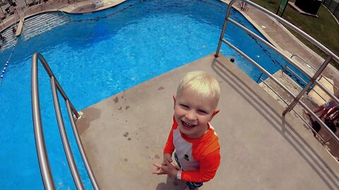Scared Kids Jumping Off the High Dive