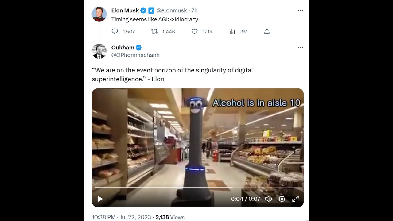 “We are on the event horizon of the singularity of digital superintelligence.” - Elon