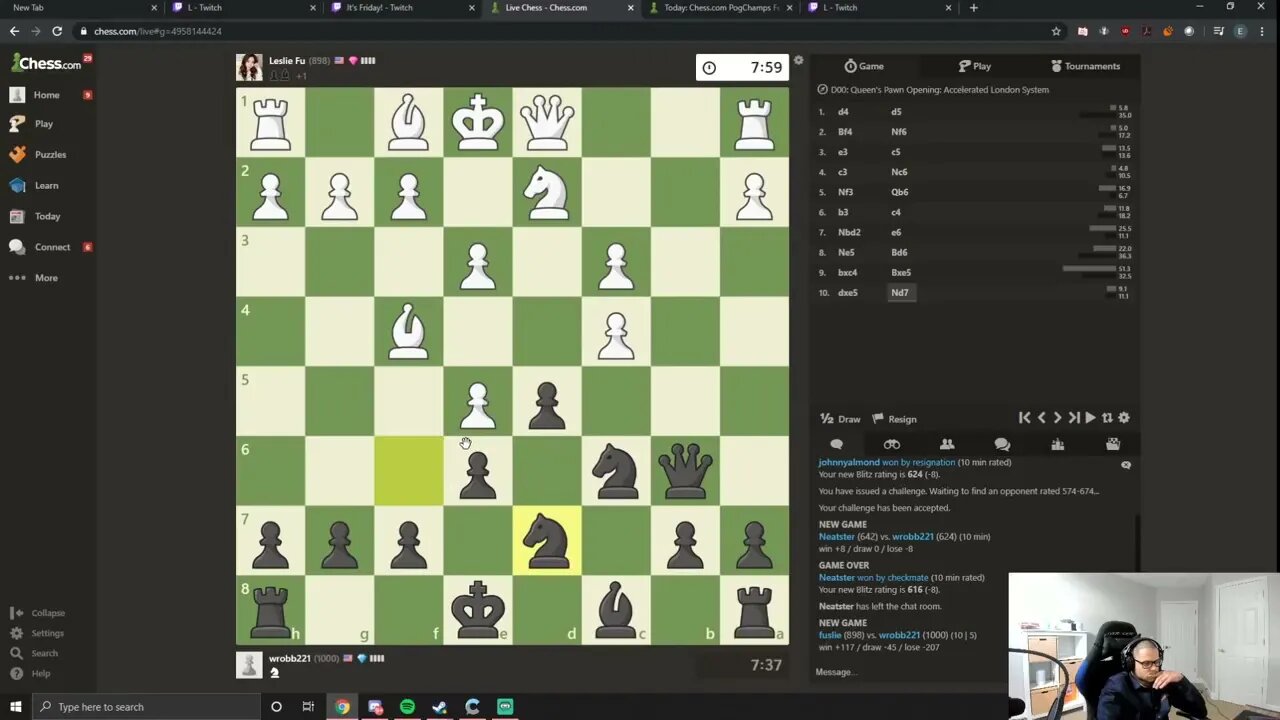 Pogchamps Chess Tournament Day 1 Game 1 Erobb vs Fuslie