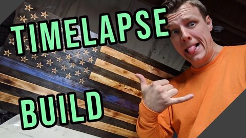 DIY Wooden Thin Blue Line American Flag |||Timelapse|||