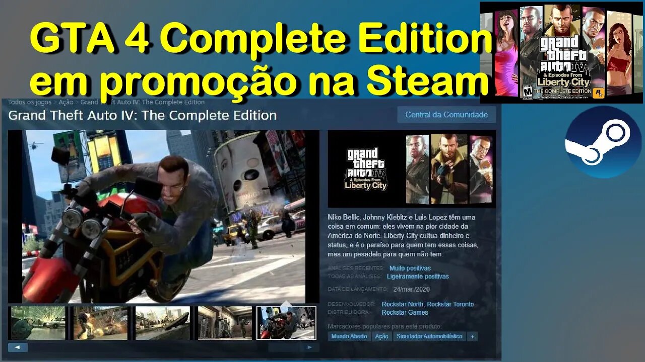 GTA 4 The Complete Edition em promoção na Steam