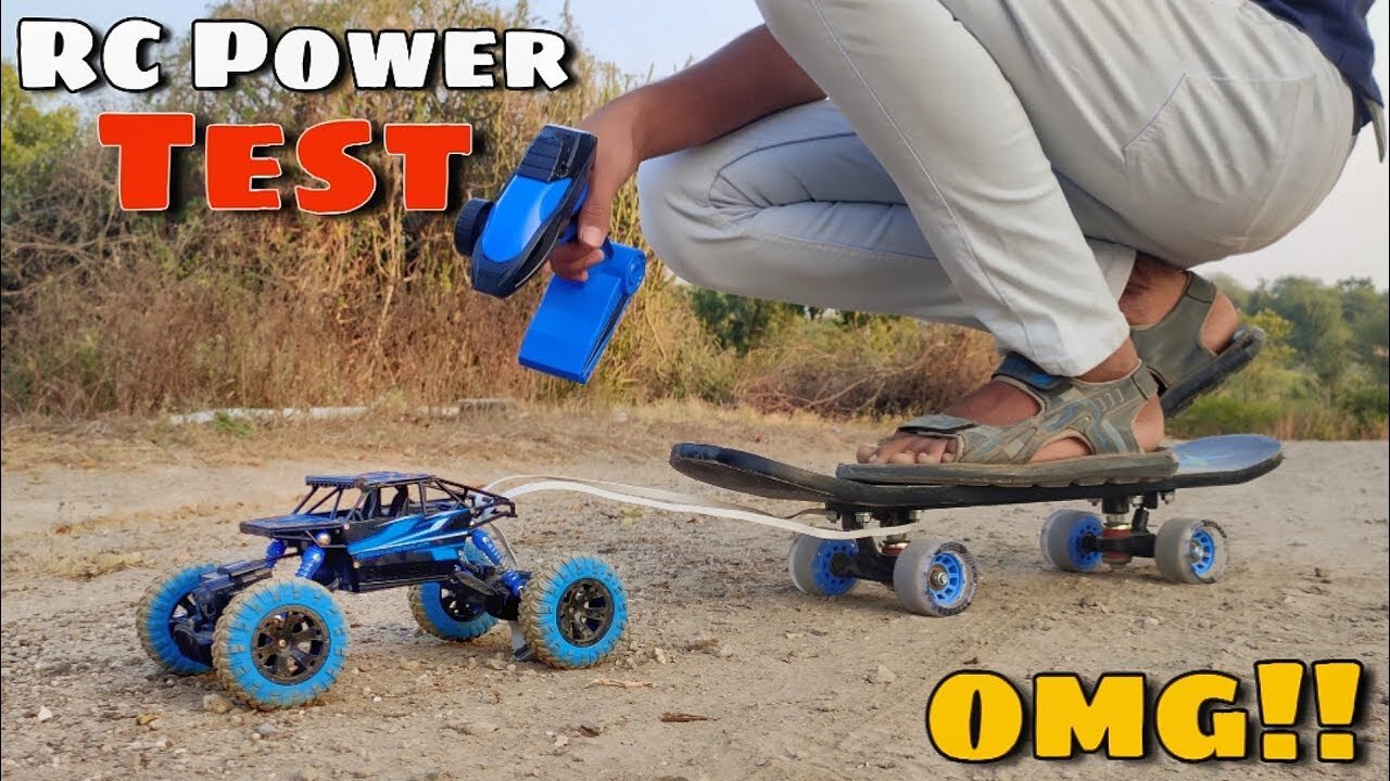 Can a RC Toy car Pull me on Skateboard - Experiment