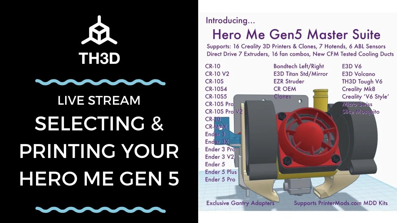 Selecting & Printing Your Hero Me Gen 5 Cooling/Mount Setup | Livestream