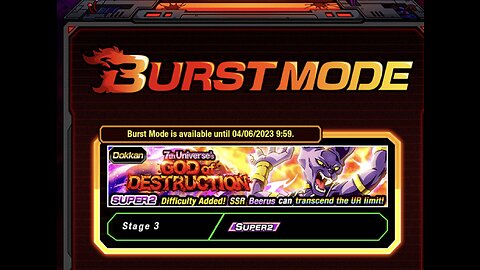 DOKKAN BATTLE BURSTMODE 6000 POINTS VS BEERUS!!