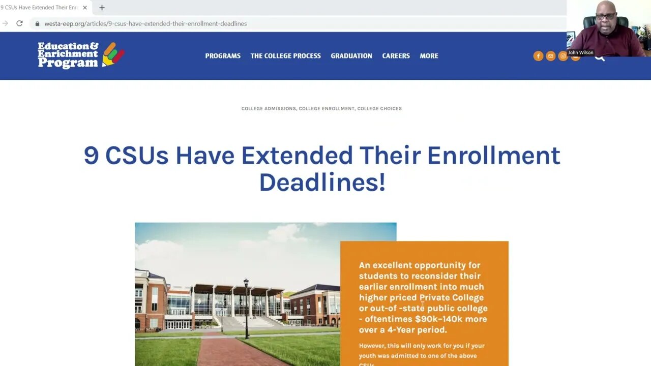 CSU FALL 2022 ENROLLMENT DEADLINE EXTENSION
