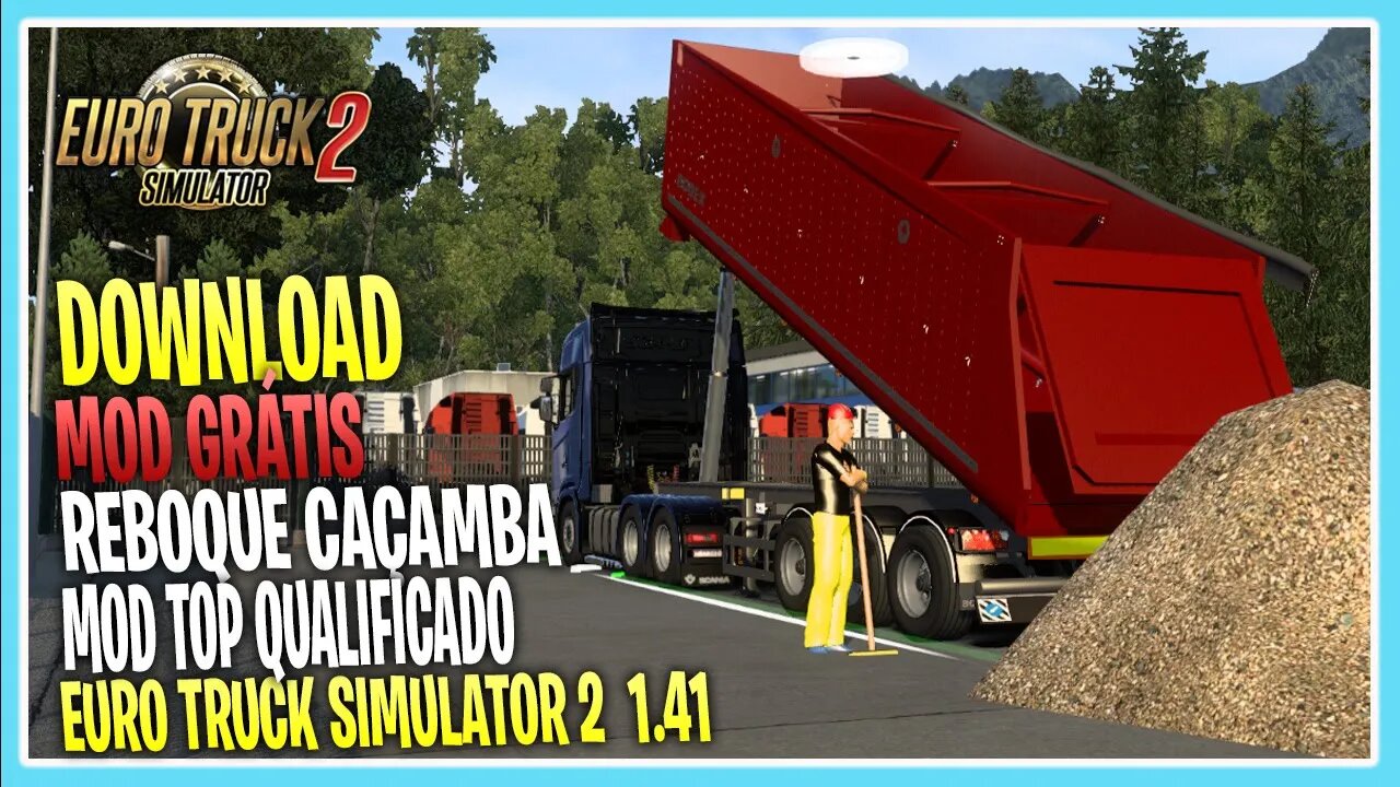 Mod REBOQUE CAÇAMBA HOTSTYLE QUALIFICADA EURO TRUCK SIMULATOR 2 1.41