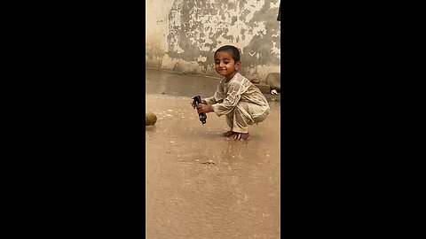 Kids playing in rain❤️🥰