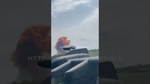 🇺🇦🇷🇺 Russian Helicopter View Of The Explosion Of A Train With Ammonium Nitrate Near Kramatorsk!